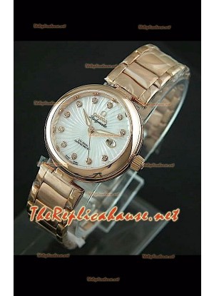 Omega Ladymatic Swiss Réplica en oro rosado – 1:1 réplica espejo
