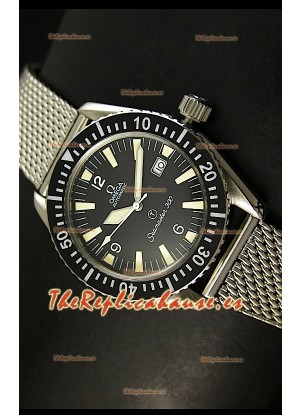 Omega Seamaster 300 R - Esfera negra marina Suizo con malla 