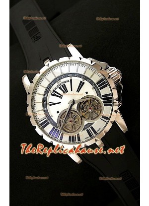 Roger Dubuis Excalibur Chronoexcel Dual Tourbilon con Esfera Blanca