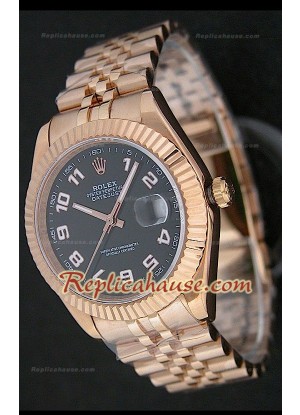 Rolex Datejust Réplica Reloj Japonés en Oro Rosa