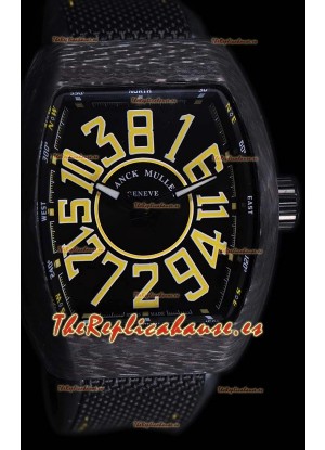 Franck Muller Vanguard Reloj Suizo Caja de Carbono Índices color Negro
