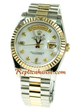 Rolex Réplica Day Date Dos Tonos Reloj Suizo
