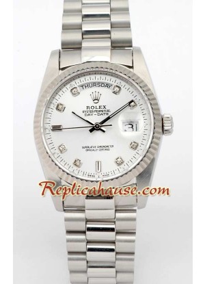 Rolex Réplica Day Date-Silver