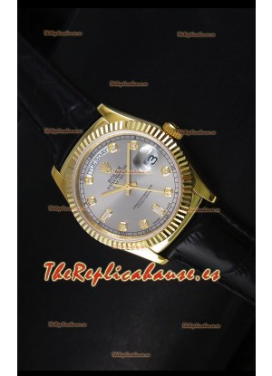 Rolex Day Date 36MM Reloj Réplica Suizo en Oro Amarillo - Dial Gris