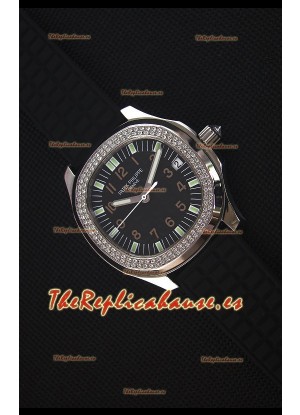 Patek Philippe Aquanaut Reloj Replica Suizo con Bisel de Diamantes Suizos 
