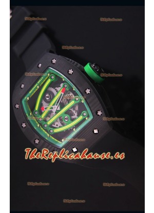 Richard Mille RM059 Yohan Blake Reloj Replica Suizo Caja en Carbón Forjado, Bisel en Verde