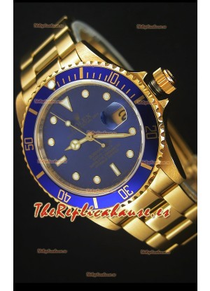 Rolex Submariner 16618 Reloj Replica Suiza 1:1 en Oro con Movimiento Suizo 3135