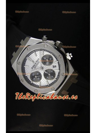 Audemars Piguet Royal Oak Reloj Cronógrafo en Acero Inoxidable Caja y Bisel en Blanco