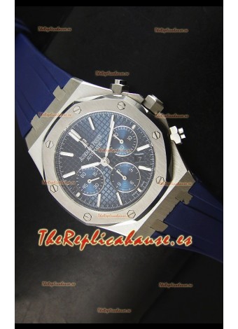 Audemars Piguet Royal Oak Reloj Cronógrafo en Acero Inoxidable Caja y Bisel en Azul