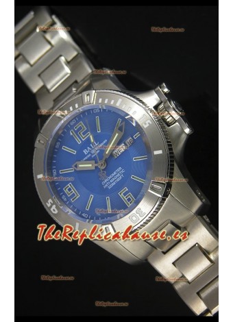 Ball Hydrocarbon Spacemaster Reloj Automático Réplica Day Date Dial en Azul - Movimiento Citizen Original