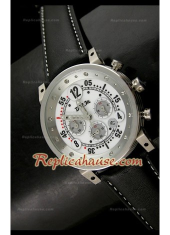 B.R.M V Series Reloj Japonés con Esfera Blanca 