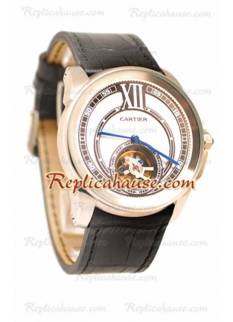 Calibre de Cartier Flying Tourbillon Reloj Réplica