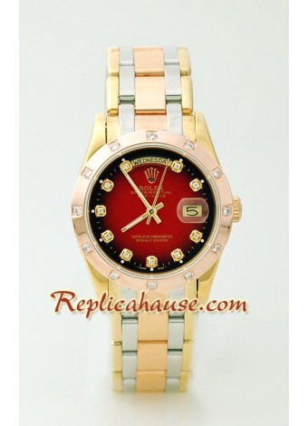 Rolex Réplica Day Date Tres Tonos Reloj
