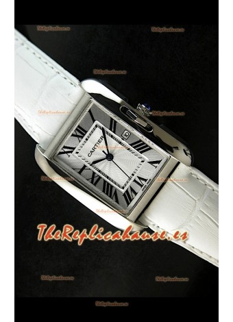 Cartier Tank para damas Réplica Cascasa de acero/Malla blanca