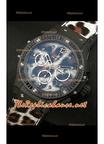 Hulbot Big Bang Edición Leopard con estuche revestido en PVD