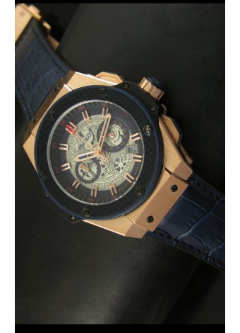 Hublot Big Bang King Reloj de Cuarzo Suizo en Oro Rosado Dial tipo Skeleton 45MM