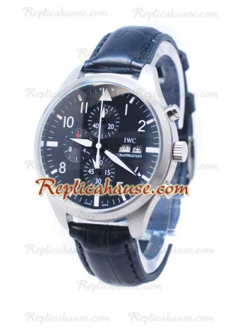 IWC Portofino Cronógrafo Schaffhausen Cara Negra Reloj