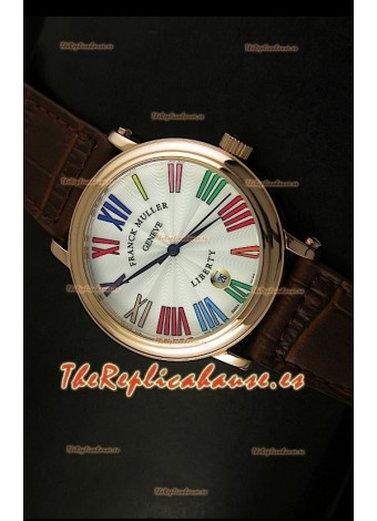 Franck Muller Master of Complications Liberty, Reloj Réplica Japonés caja de Oro Rosado