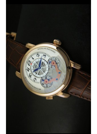 Mont Blanc Nicolas Riessec Caja en Oro Rosado Dial Blanco