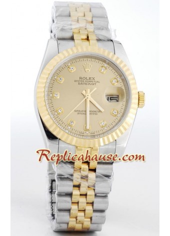 Rolex Réplica Datejust Reloj - Dos Tonos