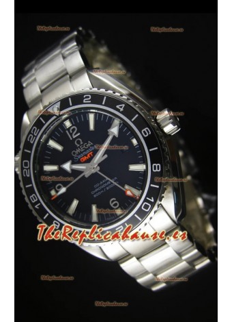 Omega Planet Ocean GMT Black Swiss Replica Watch - Edición Espejo 1:1