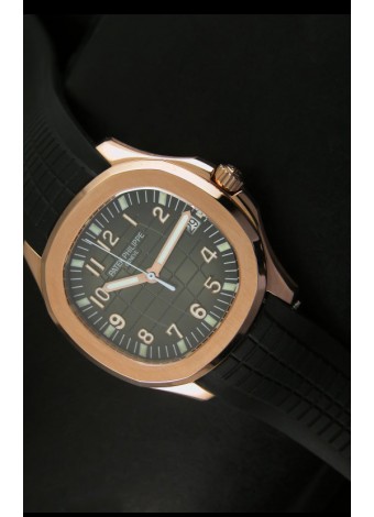 Patek Philippe Aquanaut Reloj en Oro Rosado y Dial Gris - Réplica a escala 1:1