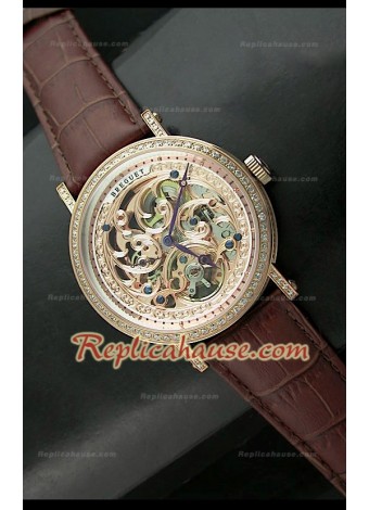 Breguet Skeleton Reloj Japonés en Diamantes