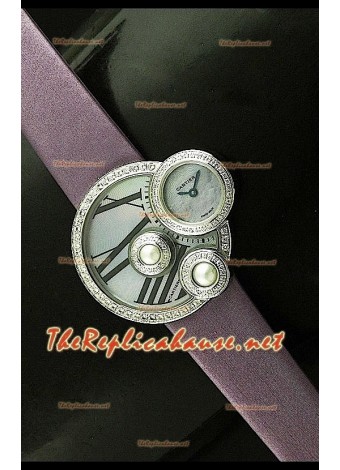 Perles de Cartier Reloj Suizo para Señoras en Oro Rosa 