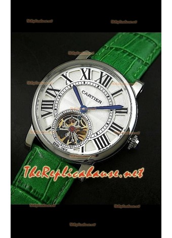 Cartier Calibre turbillón japonés malla verde