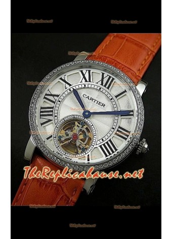 Cartier Calibre turbillón japonés malla marrón claro