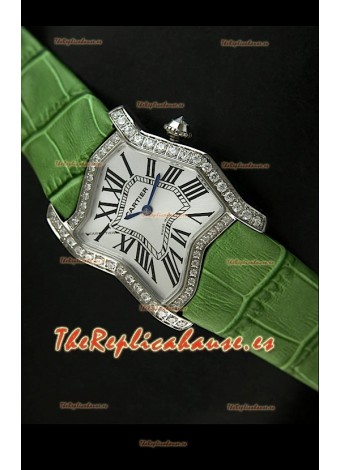 Cartier Tank Folle para damas Réplica en malla verde 