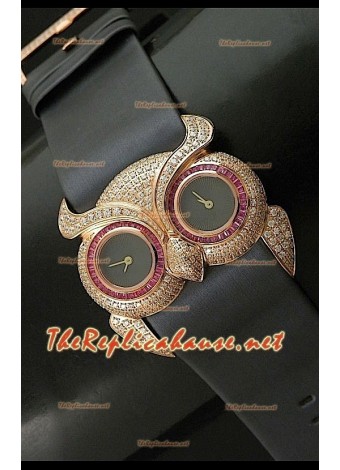 Chopard Animal World Reloj Señoras Búho en Oro Rosa Esfera de color Negro