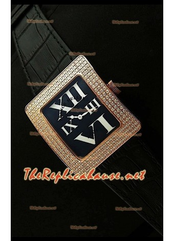 Franck Muller enfenity Réplica Reloj Mujer en Oro Rosa y Números Romanos.