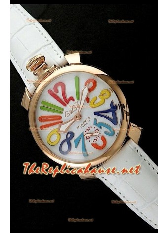 GaGa Milano Reloj Manual con Carcasa de Oro Rosa - 48MM