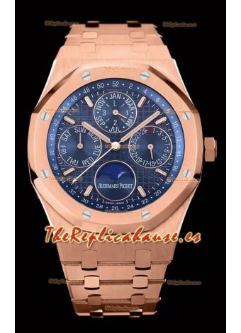 Audemars Piguet Royal Oak Calendario Perpetuo Replica Suizo Acero 904L Caja en Oro Rosado
