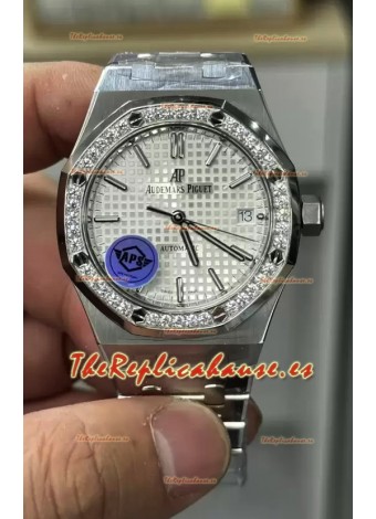 Audemars Piguet Royal Oak 37MM Reloj Dial Blanco Movimiento 3120 - Réplica a Espejo 1:1