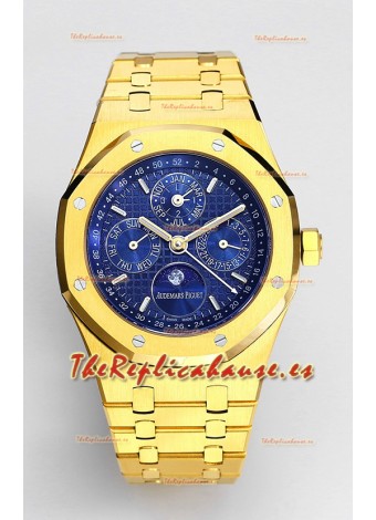 Audemars Piguet Royal Oak Calendario Perpetuo Réplica Suiza Acero 904L Caja en Oro Amarillo