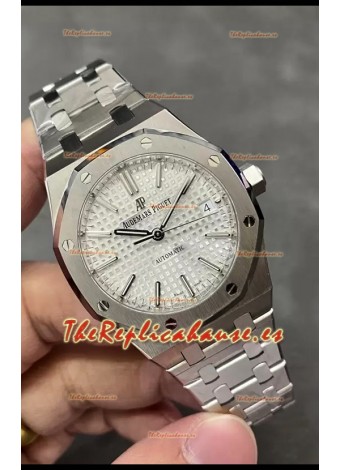 Audemars Piguet Royal Oak 37MM Dial Blanco Acero 904L Reloj en Movimiento 3120 - Réplica a Espejo 1:1