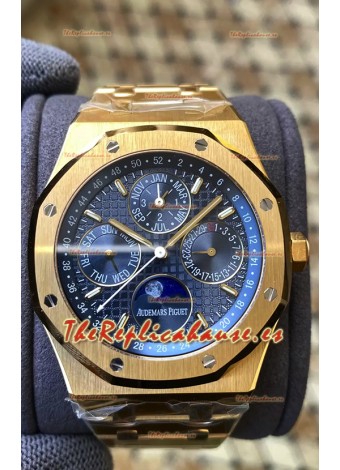 Audemars Piguet Royal Oak Calendario Perpetuo Réplica Suizo Acero 904L Caja en Oro Amarillo