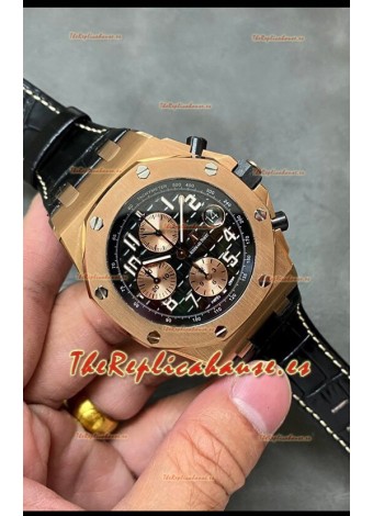 Audemars Piguet Royal Oak Offshore Dial Negro Cronógrafo Reloj Réplica a Espejo 1:1 - Acero 904L