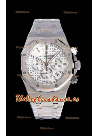 Audemars Piguet Royal Oak Chronograph Dial Blanco Reloj Réplica a espejo 1:1 de Acero 904L