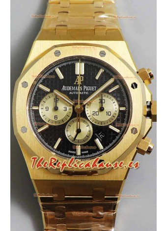 Audemars Piguet Royal Oak Cronógrafo Oro Amarillo Dial Dial Correa Acero Reloj Réplica Suiza