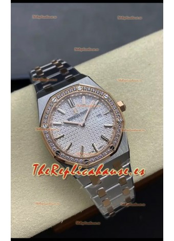 Audemars Piguet Royal Oak 33MM Caja Dos Tonos Dial Blanco Reloj Réplica Espejo 1:1