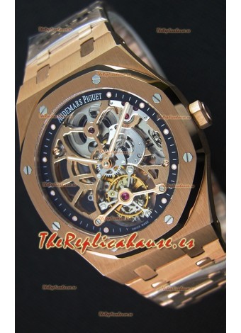 Audemars Piguet Royal Oak Tourbillon Reloj Extra Fino Openworked en Oro Rosado