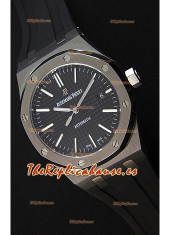 Audemars Piguet Royal Oak 41MM Dial Negro Correa de Goma - Reloj Réplica a Espejo 1:1 Última Edición