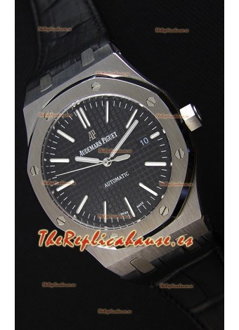Audemars Piguet Royal Oak 41MM Dial Negro Correa de Pïel - Reloj Réplica a Espejo 1:1 Última Edición