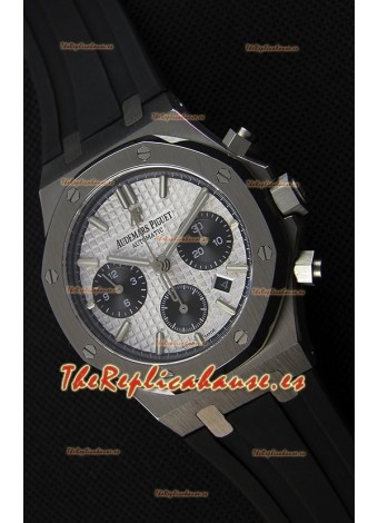 Audemars Piguet Royal Oak Reloj Réplica Suizo Cronógrafo Dial Blanco Correa de Goma