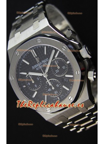 Audemars Piguet Royal Oak Reloj Réplica Suizo Cronógrafo, Dial Negro Correa de Acero