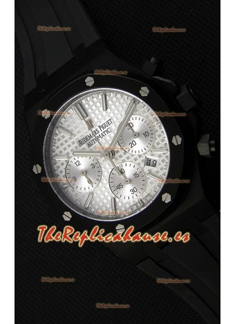 Audemars Piguet Royal Oak Reloj Réplica Suizo Cronógrafo Dial Plateado Subdiales color Blanco