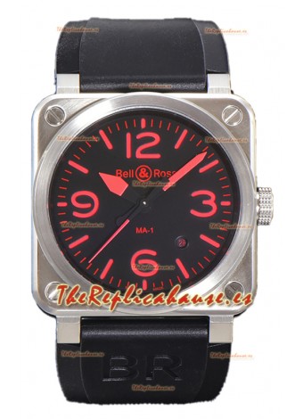 Bell and Ross BR03-92 MA-01 Edición Indicadores Rojos Reloj Réplica Suiza